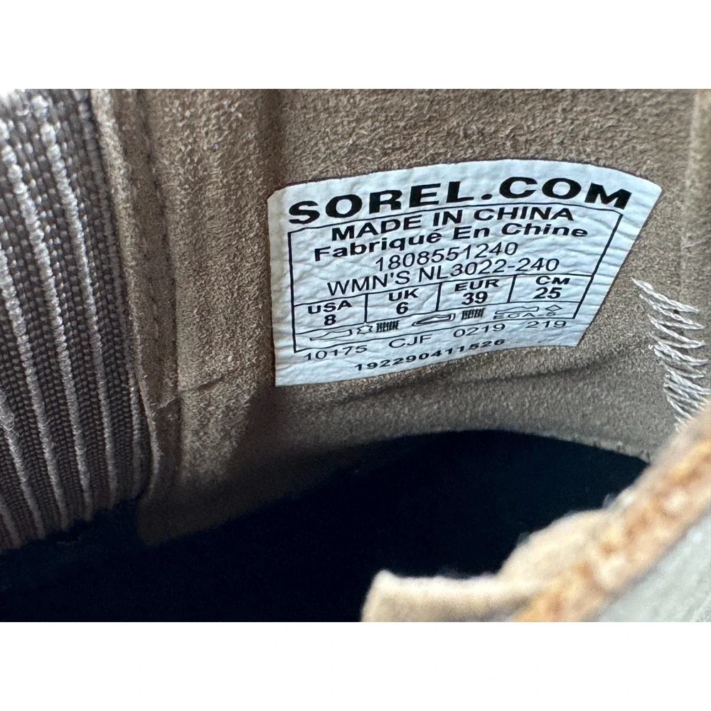 Sorel Joan of Arctic Wedge II Chelsea Booties Women 8 EUC Leather Elastic Ankle‎